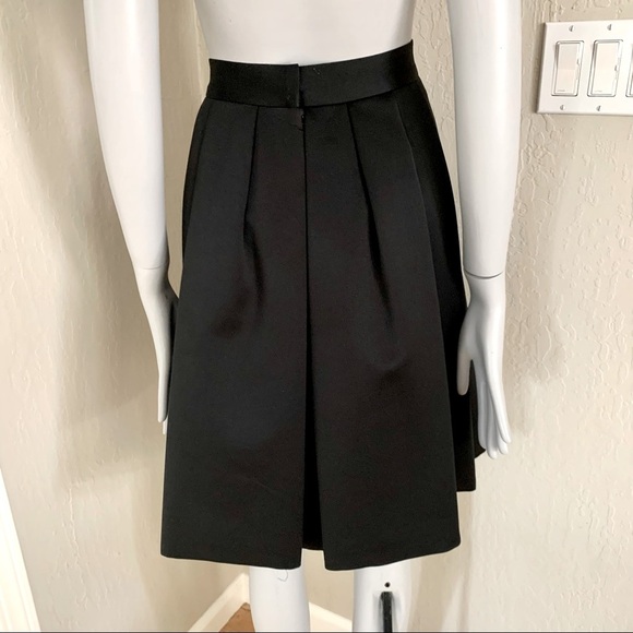 OLEG CASSINI Vintage Neiman Marcus Black Tie Black Satin Pleated Evening Skirt - Picture 10 of 15